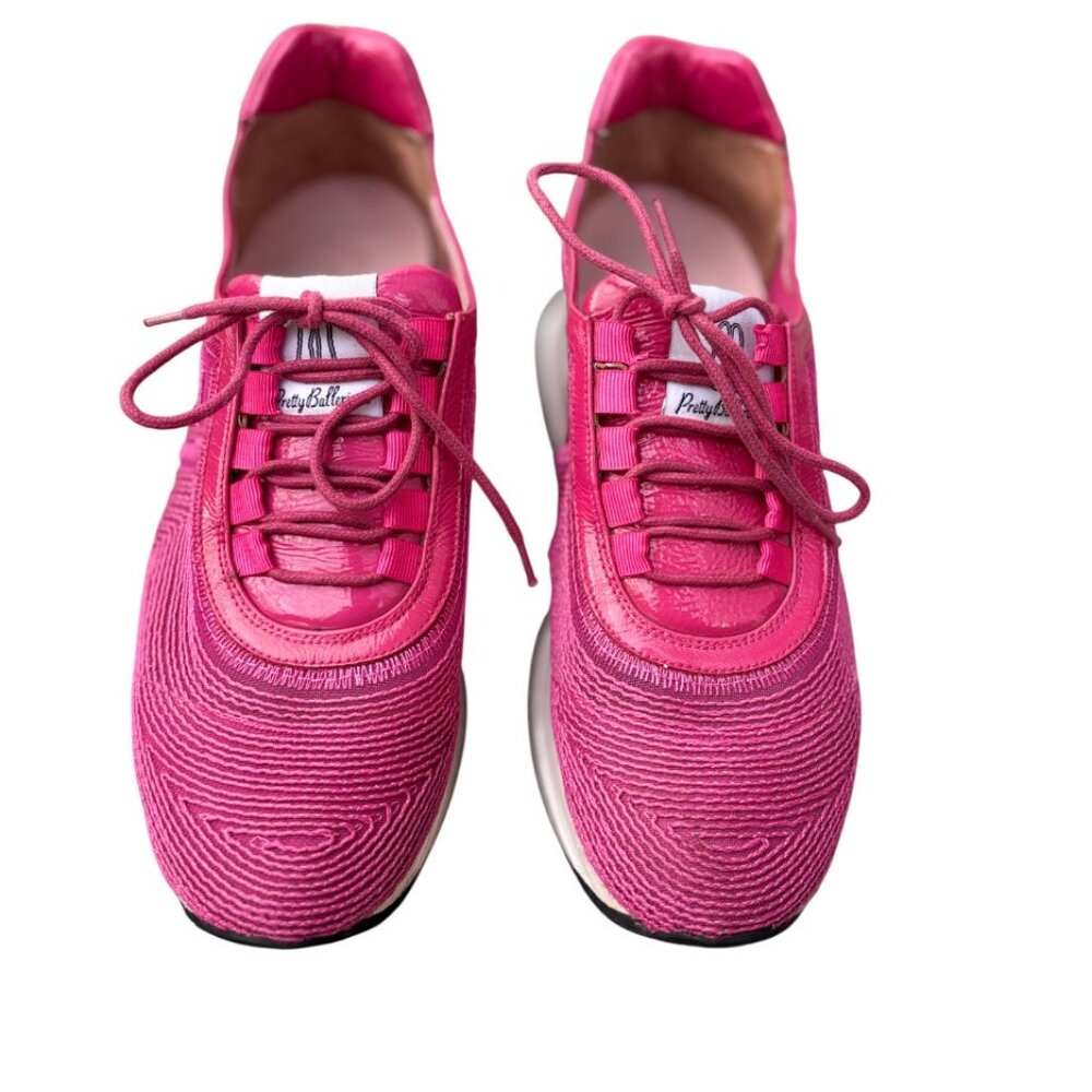 Pretty Rebel pink low top lace up sneakers size 36